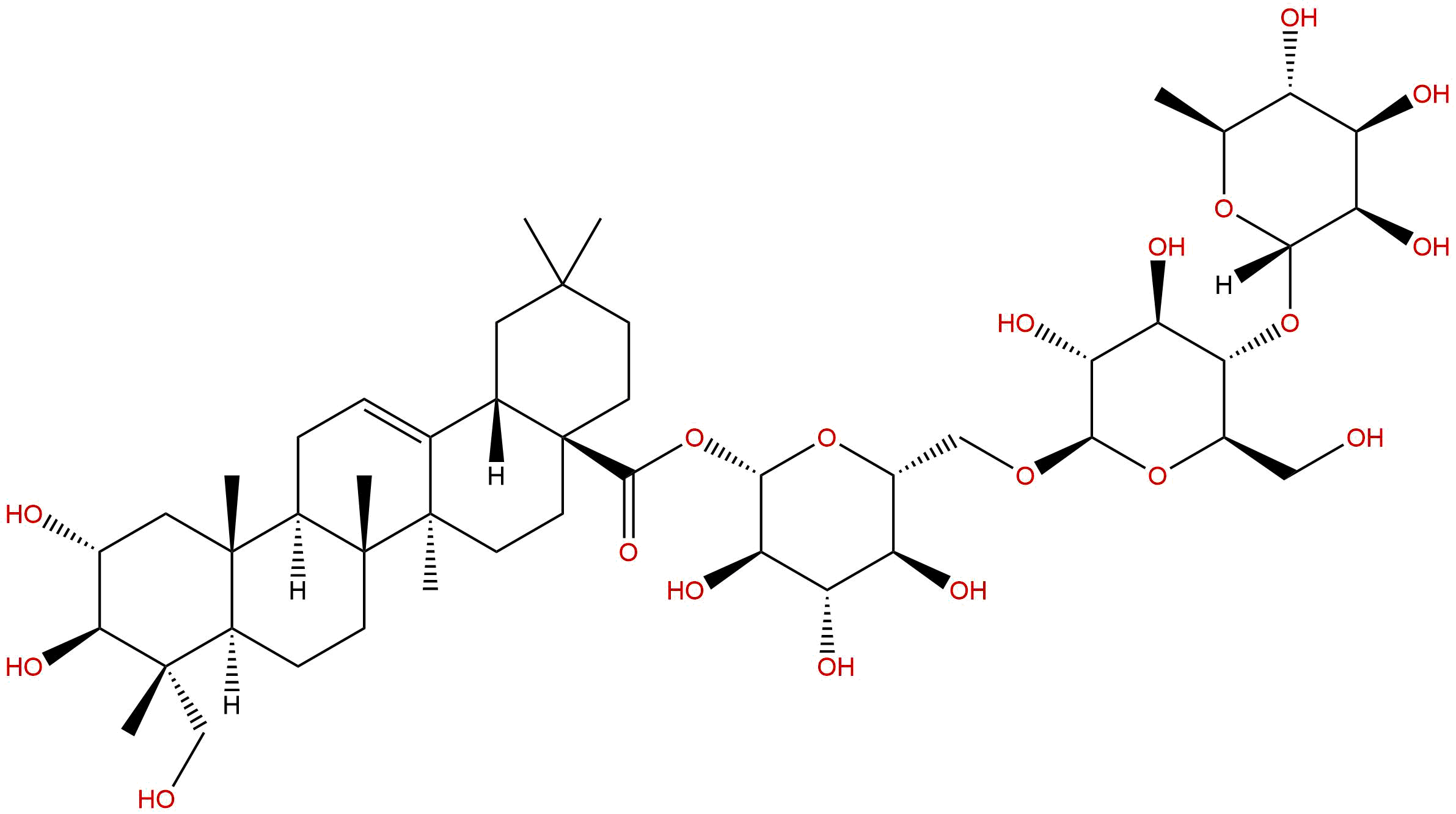 积雪草酸-28-O-鼠李糖(1-4)葡萄糖(1-6)葡萄糖苷