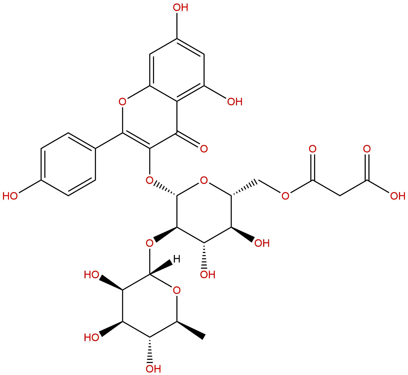 Kaempferol 3-O-(2""-O-α-rhamnosyl-6""-O-malonyl)-β-glucoside