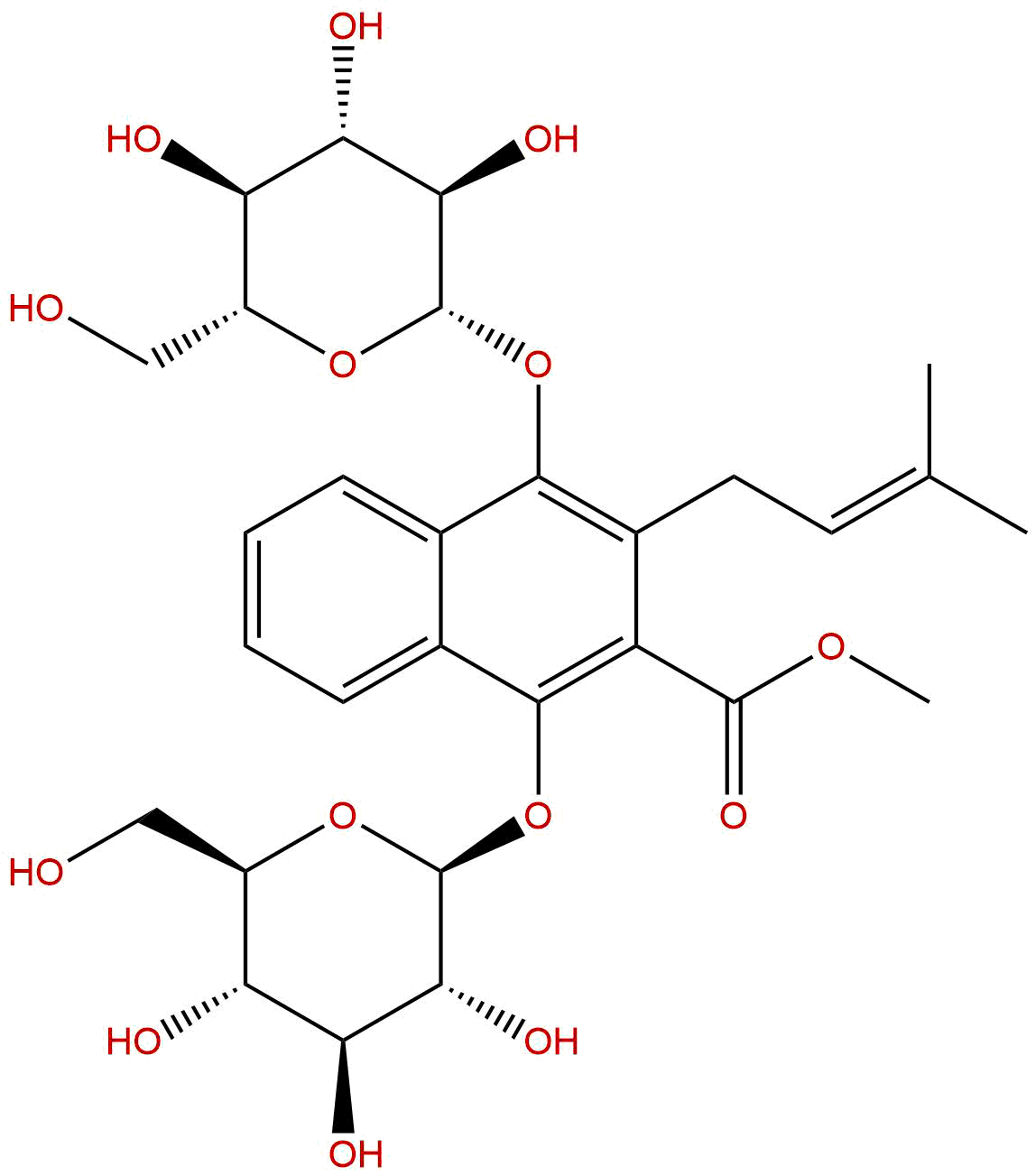 1,4-二羟基-3-异戊烯基-2-萘酸甲酯双葡萄糖苷