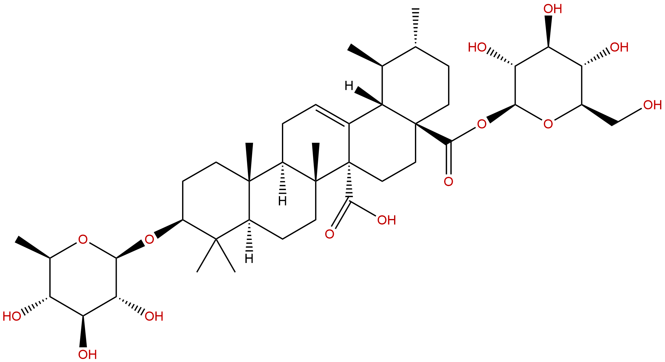 Quinovic acid 3-O-(6-deoxyglucoside) 28-O-glucosyl ester