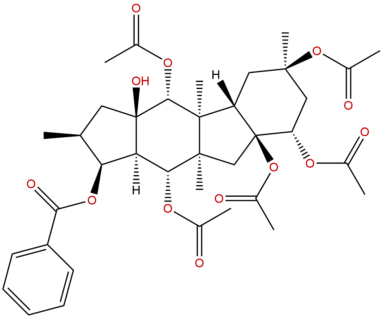5,8,9,10,14-Pentaacetoxy-3-benzoyloxy-15-hydroxypepluane