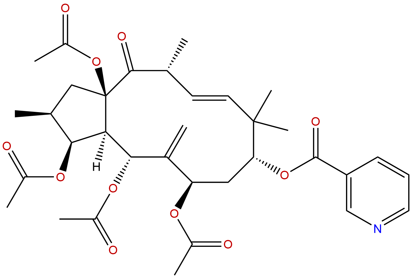 3,5,7,15-Tetraacetoxy-9-nicotinoyloxy-6(17),11-jatrophadien-14-one