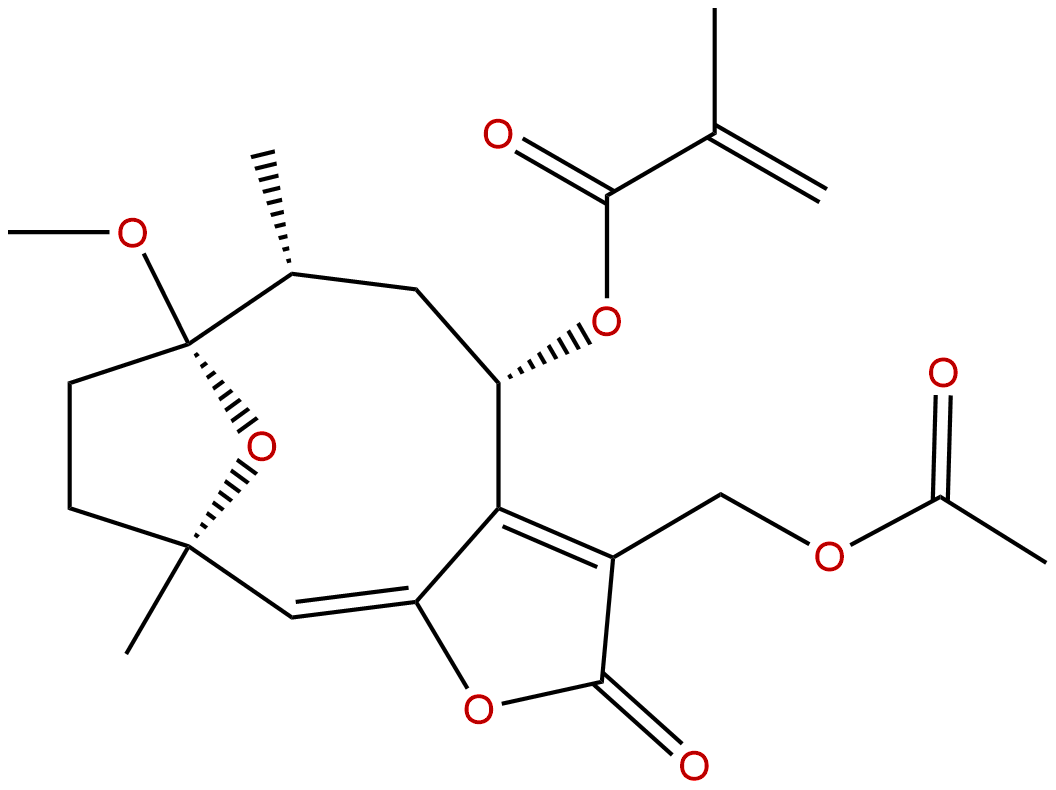 8α-(2-Methylacryloyloxy)-1-O-methylhirsutinolide 13-O-acetate