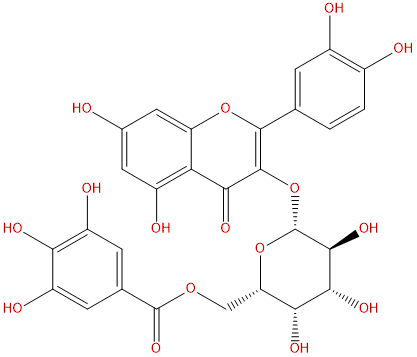 槲皮素3-O-(6''-没食子酰基)-β-D-半乳糖苷