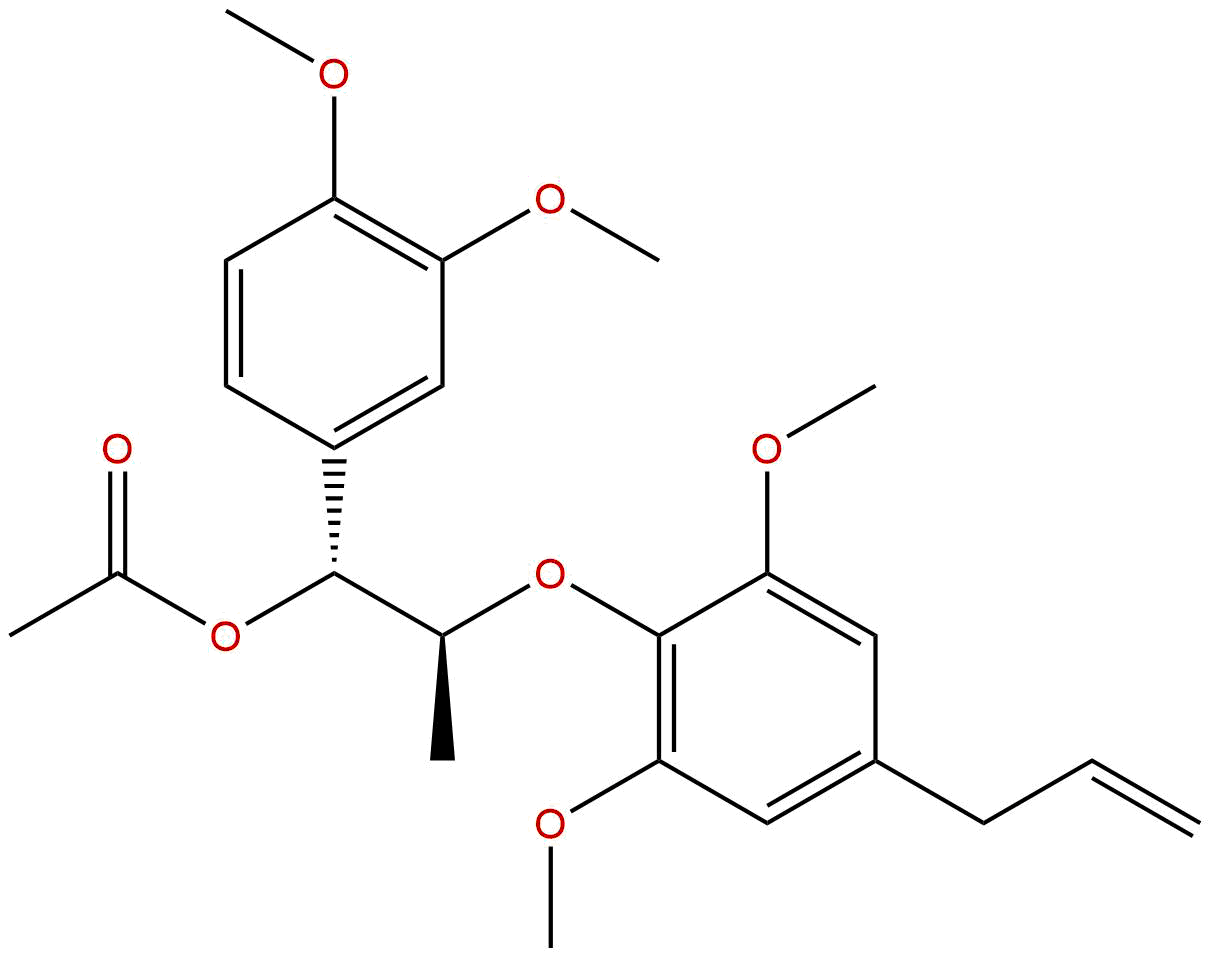 (-)-赤-(7R,8S)-Δ8'-7-乙酰基-3,4,3',5'-四甲氧基-8-O-4'-新木脂素