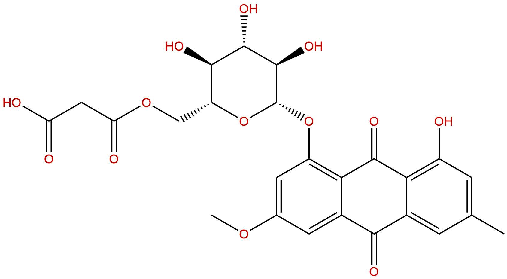 大黄素甲醚-8-o-(6'-甲基丙二酰)吡喃葡萄糖苷