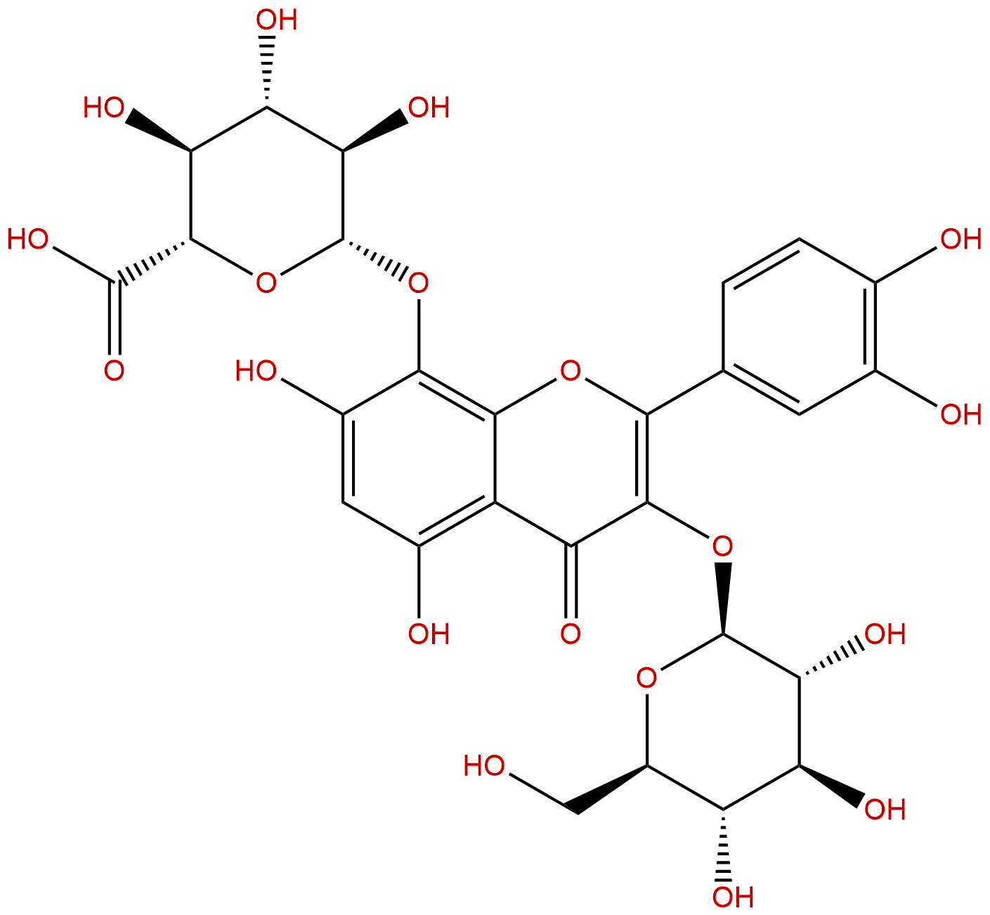 棉花皮素-3-O-β-D-葡萄糖-8-O-β-D-葡萄糖醛酸苷