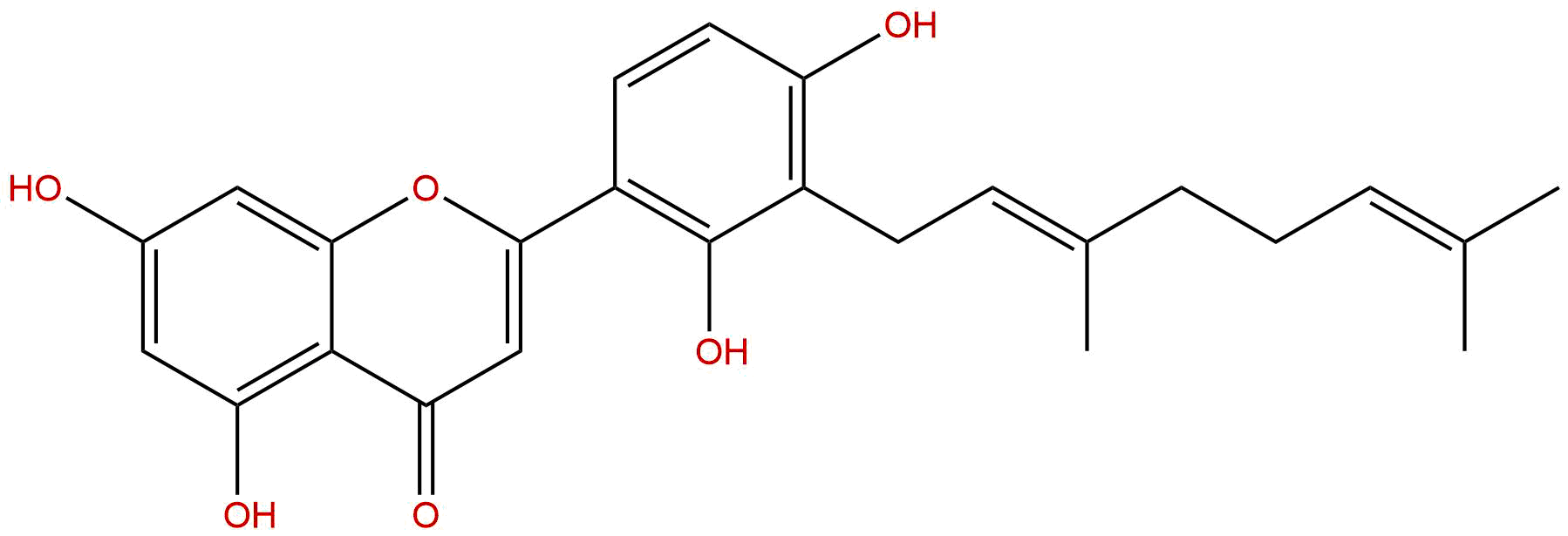 3'-牻牛儿基-5,7,2',4'-四羟基黄酮