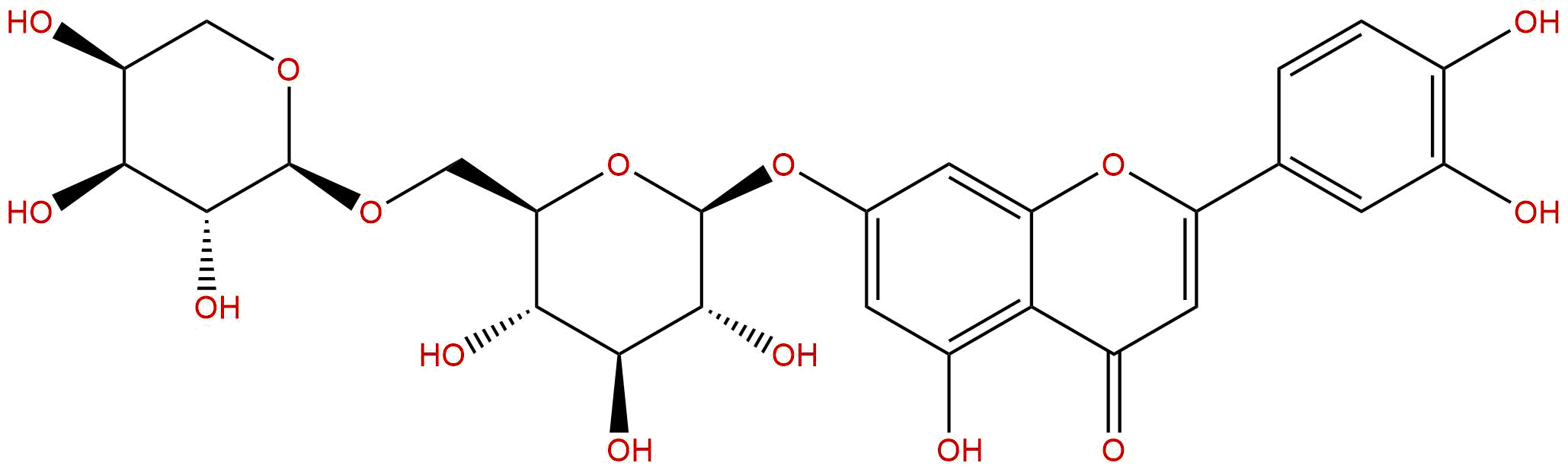 木犀草素-7-O-α-L-吡喃阿拉伯糖(1→6)-β-D-吡喃葡萄糖苷
