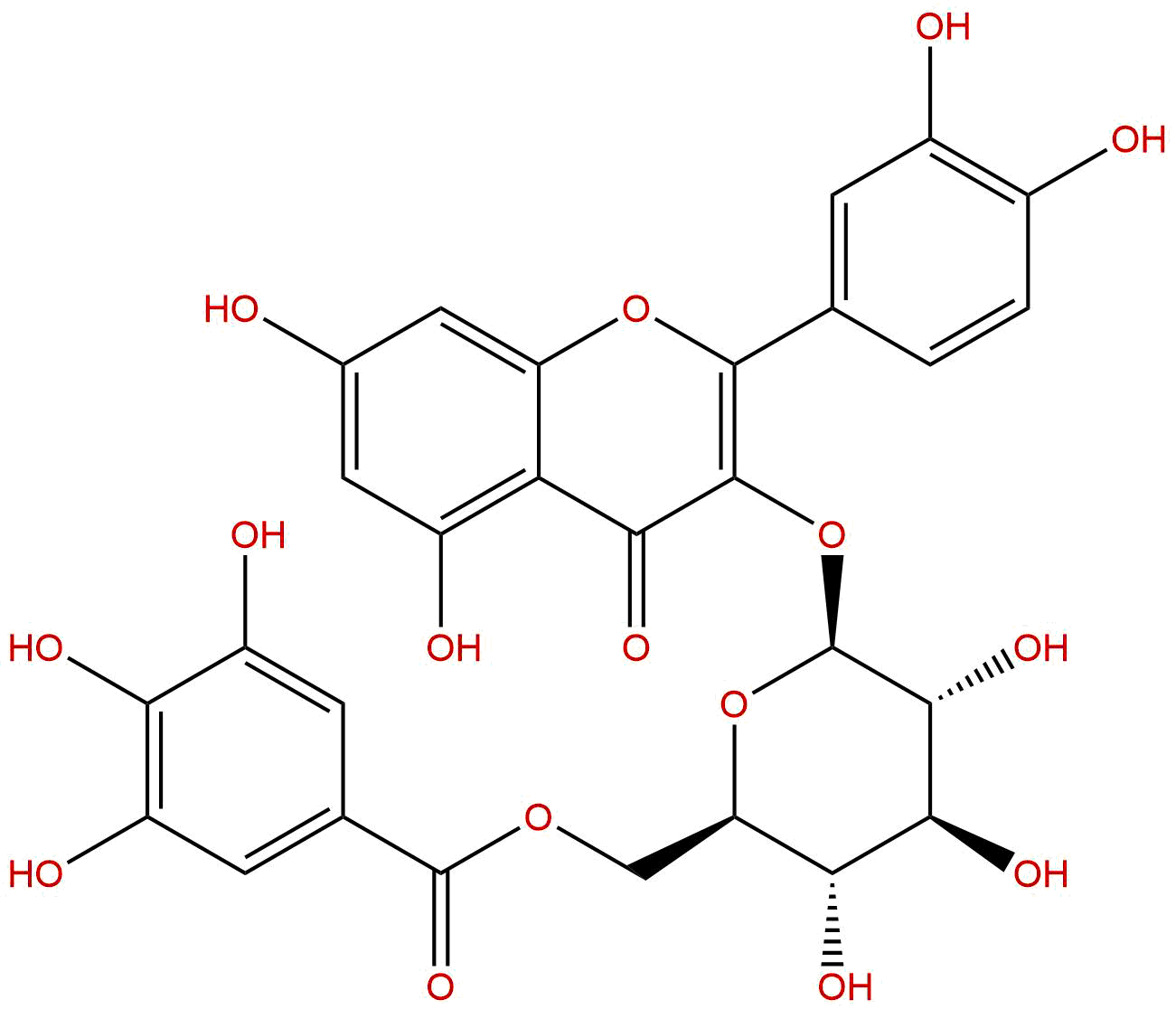 槲皮素3-O-(6''-没食子酰基)-β-D-葡萄糖苷