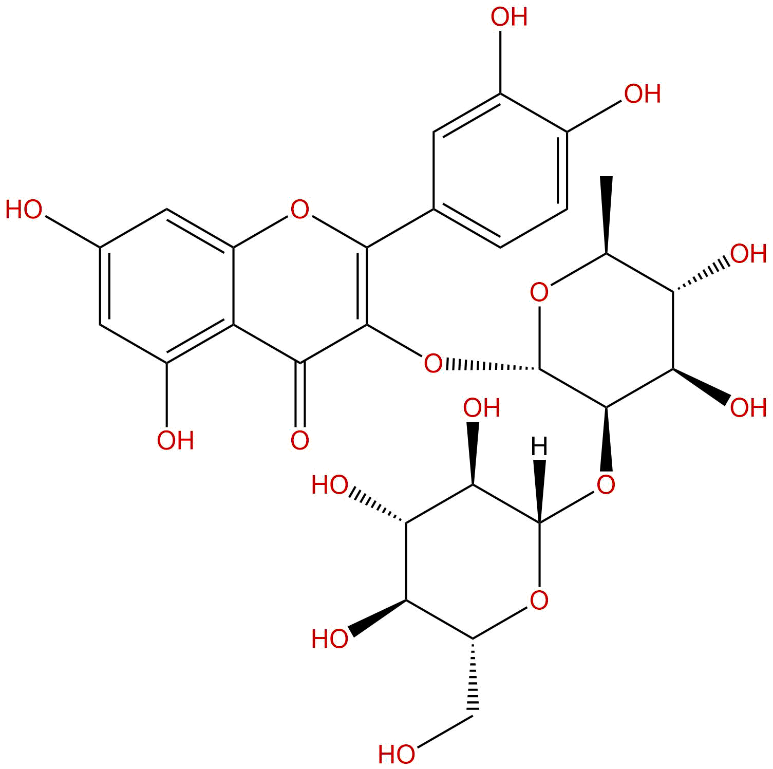 槲皮素 3-O-葡萄糖基(1→2)鼠李糖苷