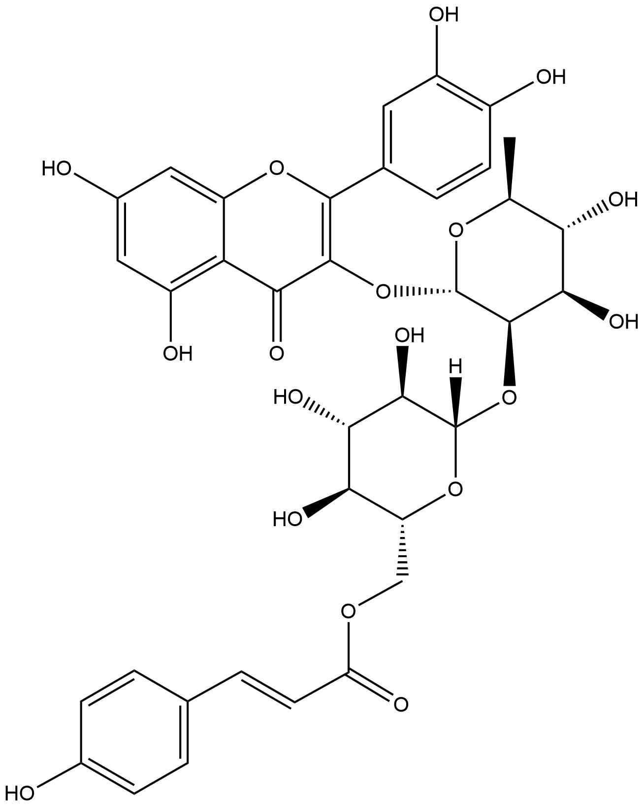 槲皮素-3-O-对香豆酰基鼠李糖葡萄糖苷