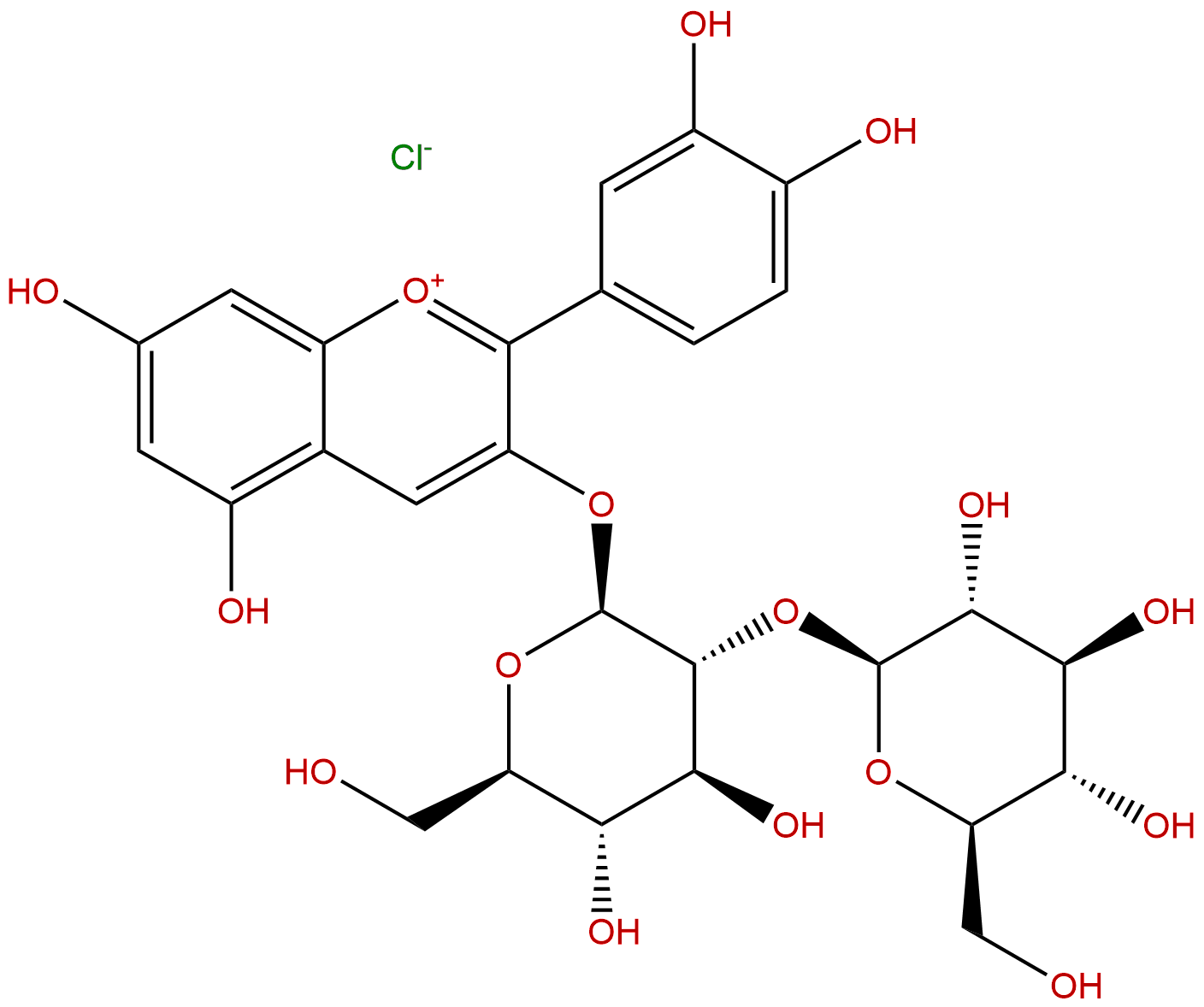 氯化矢车菊素-3-槐糖苷