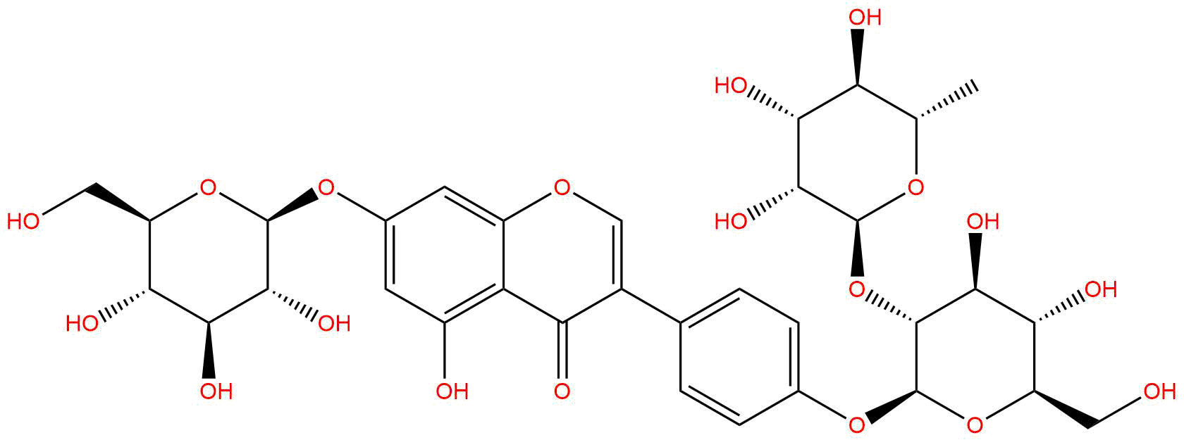 染料木素-7-O-β-D-葡萄糖苷-4'-O-[α-L-鼠李糖基-(1→2)-β-D-葡萄糖苷]