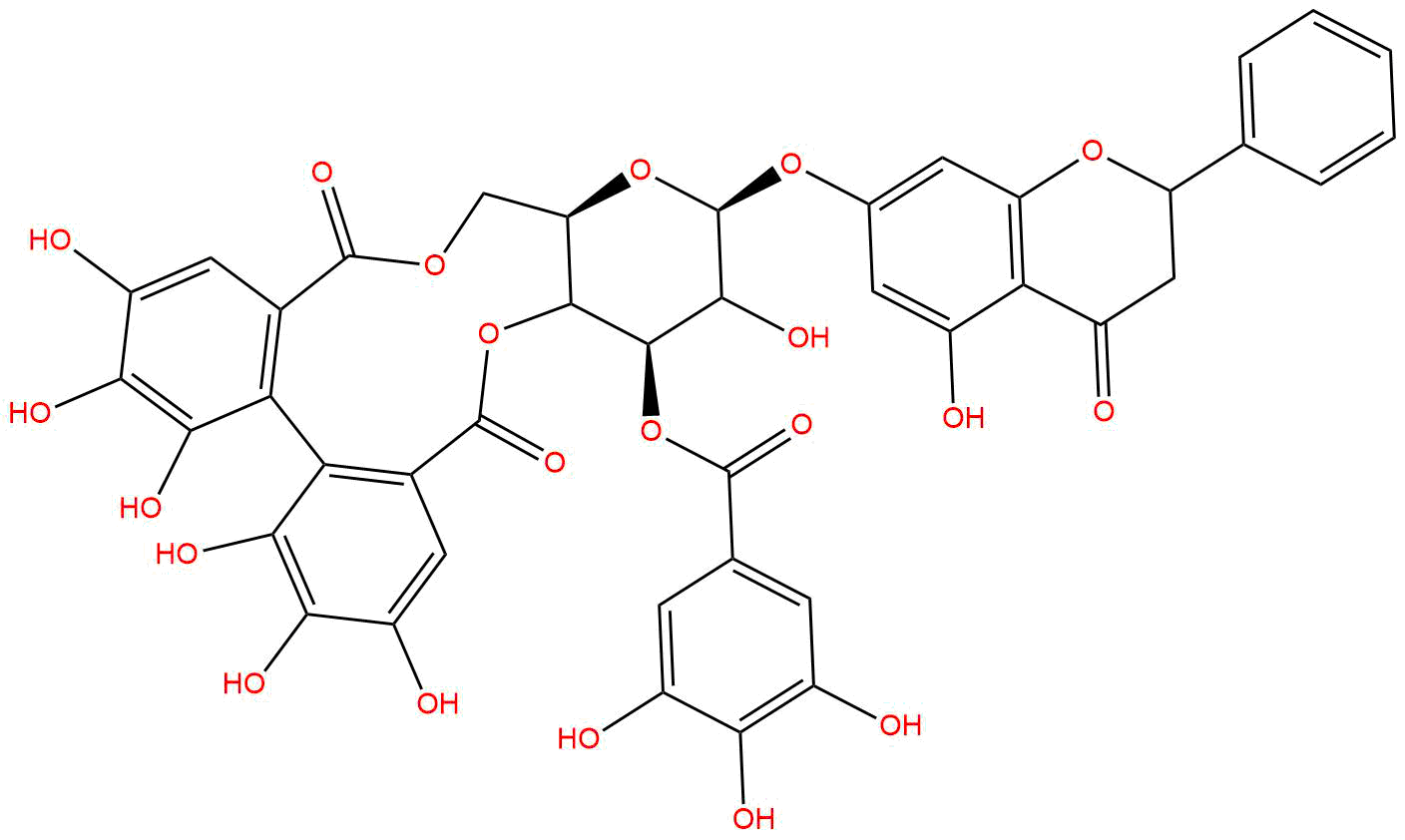 乔松素 7-O-(3''-没食子酰-4'',6''-(S)-六羟基二苯甲酰基)-β-D-葡萄糖苷